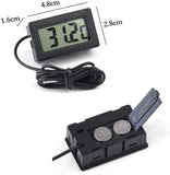 4 x kleines digitales Aquarium-Thermometer-Hygrometer mit Sonde und Batterie, Wassertemperaturanzeige