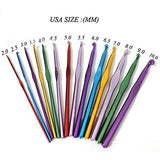 14x aluminum crochet hooks set knitting needles weaving tools set