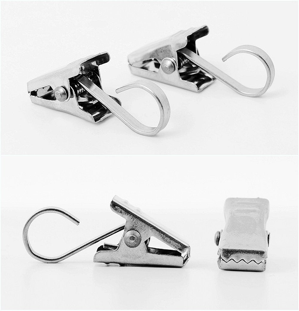 50 x gray matte metal clips hooks for string lights curtain photo hang ...