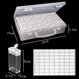 Aufbewahrungsbox für Diamantmalerei-Edelsteine ​​mit 64 einzelnen Fächern mit Deckel, Meeresperlen-Organizer