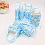 24 x Blue baby shower favour bag boy sweet bag mini party paper bag for baby boy birthday party
