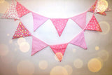 3.5m 12 ft Pink party bunting triangle flag cloth banner