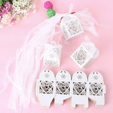 50 x Pearly white heart paper gift boxes favour boxes for wedding favours chocolates candies