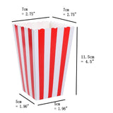 48 Stripe multicolore small paper popcorn treat boxes cups buckets kids birthday party favours box