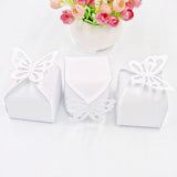 50x Pearly white butterfly party wedding boxes gift box