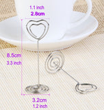 20 x métal coeur tourbillon photo mémo note clip support support mariage nom lieu porte-carte pour mariage