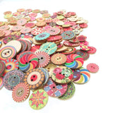300 x boutons en bois multicolores vintage 2 trous boutons ronds bricolage couture artisanat tricot décoration