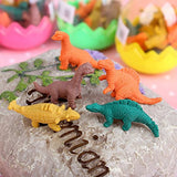 24 Dinosaurier-Eier mit kleinem Gummi-Dinosaurier-Spielzeug, Mini-Radiergummi für Kinder, Partys, Kinderfüller, Geschenk