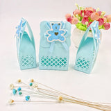 24 x Boîte à dragées bleue pour baby shower, boîte à bonbons pour bébé garçon, fête d'anniversaire, baptême