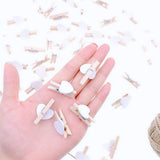 100 x Mini-Herzklammern aus weißem Holz, 3 cm, + Juteschnur, 30 m, Dekoration für Hochzeitsfeiern, Fotokarten