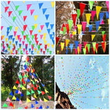 80 meters colourful party bunting triangle flag banner hanging decoration for wedding ornaments