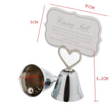 20 Silver bell wedding kissing card photo memo place holder birthday baby shower Christmas party