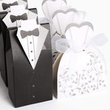 100 pieces (50 pairs) wedding bridal dress design card bridal couple a gift box chocolate box