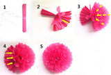 Pompons en tissu 10x10 pouces 25 cm, accessoires de décoration pour mariage, anniversaire, baby shower