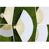 20 x White folding paper fan/fans handheld paper for party wedding communion travelling decoration