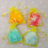 50x Yellow organza bags party favour confetti bags small gift 12x9 cm wedding birthday baby shower