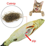 4 x Katzenminze-Fisch-Katzenspielzeug + 4 x Katzenminze-Baggies, interaktives Plüschtier, realistische 3D-Simulation, Katzenspielzeug