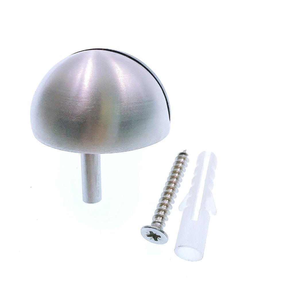 2 x Half moon oval door stop catch stainless steel metal door stopper with mounted screws use