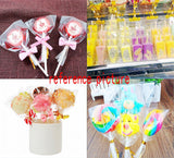 200 Clear rectangle sweet bags with ties cellophane party treat bags for sweets snacks confetti