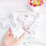 50 Blank white wedding favour boxes with ribbons paper sweets box for wedding birthday