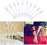 60 x weiße Hochzeitsstäbe, Herz-Röhrenblasen, Partybevorzugung, Tischdekoration für Hochzeit, Geburtstag