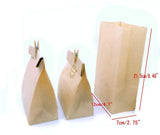 50x Brown Kraft Paper Bag 21.5x12x7cm + 50x Wooden pegs + 50x"Thank You‘’ Stickers