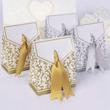 50 Silver wedding favour box paper small gift box for wedding birthday baby shower christening