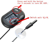 2 x Small digital aquarium thermometer with suction cups & probe & battery