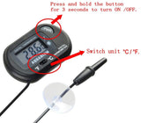 2 x kleines digitales Aquarienthermometer mit Saugnäpfen, Sonde und Batterie
