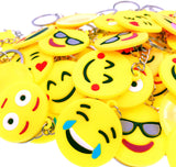 50 x Emoji-Schlüsselanhänger, Emoticon-Schlüsselanhänger, Kindergeburtstag, Gastgeschenke, Partytütenfüller, Kinderparty