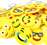 50 x Emoji keychain emoticon keyring children birthday party favours party bag fillers kids party