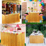 Jupe de table luau hawaïenne avec 8 paires de sangles, décorations de fête tropicale pour anniversaire barbecue hawaïen