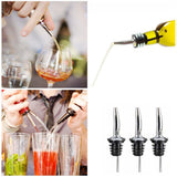 16 x Stainless steel liquor bottle speed pourer pourers with rubber cap for liquor Wine oil liqueur