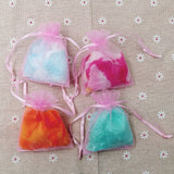 50x Pink organza bags party favour bags confetti bags small gift bags 7x9 cm for candy small jewelry