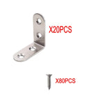 20 x Stainless Steel Brackets 40 x 40mm Right Angle Bracket Corner Brace Fastener with 80pcs Screws