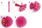 10 Pompons aus Seidenpapier in Pink, 25 cm, Pompom-Dekoration, Hochzeit, Geburtstag, Babyparty, Junggesellinnenabschied