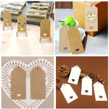 100 White & 100 Brown Heart Kraft Paper Gift Tags + 40M Jute Twine String, Price Luggage Tags