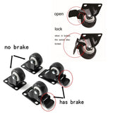 14x Black Rubber wheels Diameter 50mm 2 wheels with brakes + 2 wheels no brakes