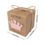 50 x Little Princess kraft paper baby shower favour boxes for girl baby shower girl birthday party