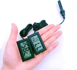 4 x kleines digitales Aquarium-Thermometer-Hygrometer mit Sonde und Batterie, Wassertemperaturanzeige