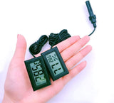 4 x Small digital aquarium thermometer hygrometer with probe & battery, water temperature gauge