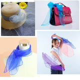 20 Multi colour soft organza silk square dance juggling scarves for kids girls party activities