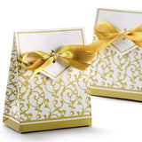 50 Gold wedding favour box paper small sweets for birthday baby shower Christmas graduation party