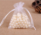 50x White organza bags party bags confetti bags small gift bags 12x9 cm