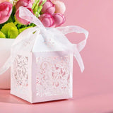 50 x Pearly white heart paper gift boxes favour boxes for wedding favours chocolates candies