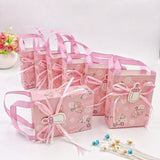 24 x Sac de faveur de fête prénatale rose, sac doux pour fille, mini sac en papier de fête pour fête d'anniversaire de bébé fille