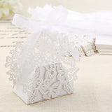 50x Pearly white paper gift boxes for wedding favors chocolates candies banquet birthday engagement