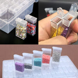 Aufbewahrungsbox für Diamantmalerei-Edelsteine ​​mit 64 einzelnen Fächern mit Deckel, Meeresperlen-Organizer