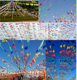 80 Meter bunte Party-Wimpelkette, dreieckige Flagge, Banner, Hängedekoration für Hochzeitsdekorationen