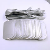 50 x Silver Pillow, Party Wedding Favour Boxes Gift Box for Sweets Confetti Jewelry Party Bags